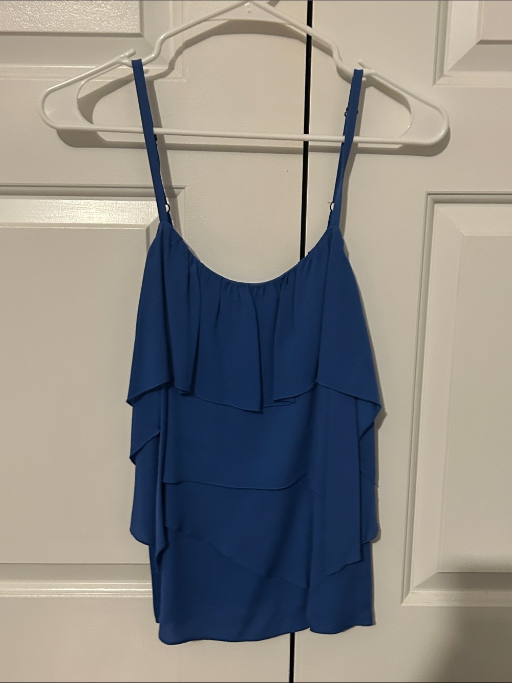 Alice + Olivia Cobalt Blue Tiered Ruffle top
